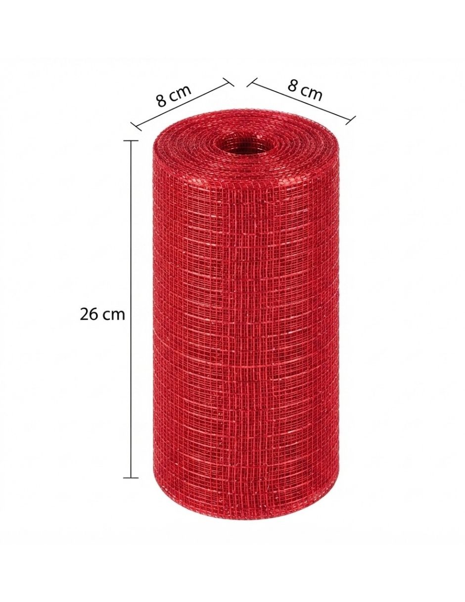 Malla decorativa navideña rojo