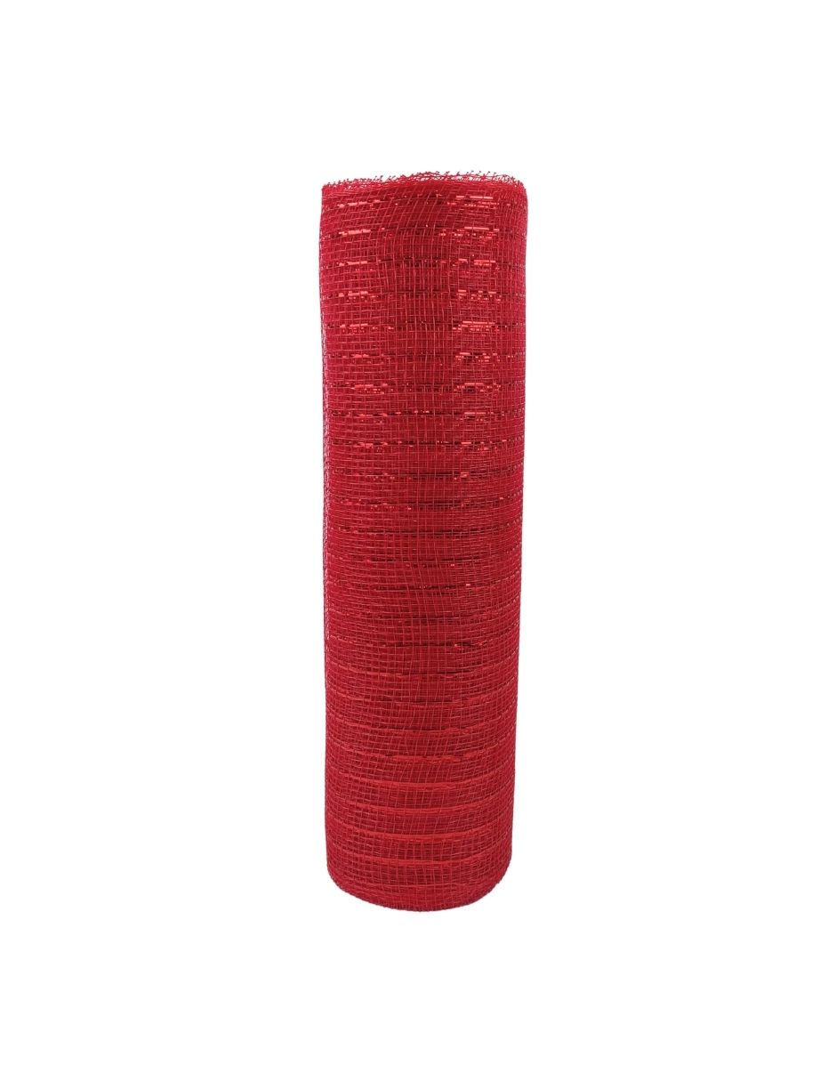 Malla decorativa navideña rojo
