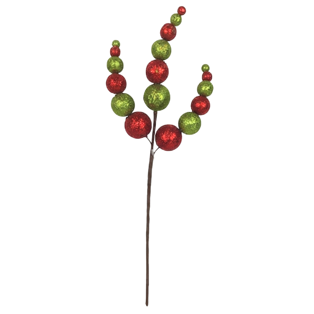Rama de esferas verde-rojo