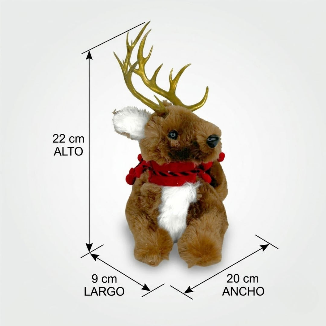 Adorno navideño reno sentado