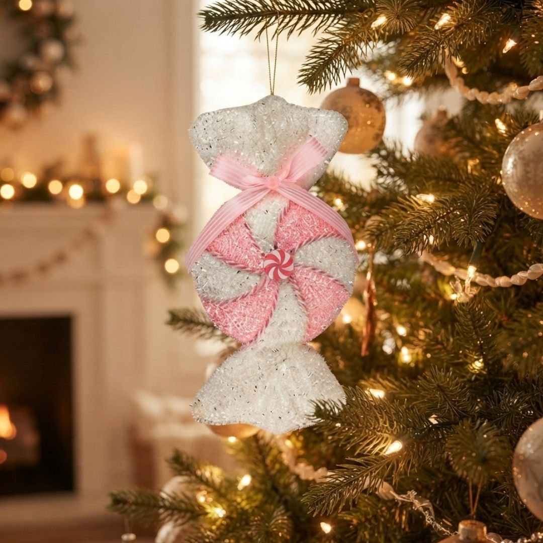 Ornamento de caramelo rosa