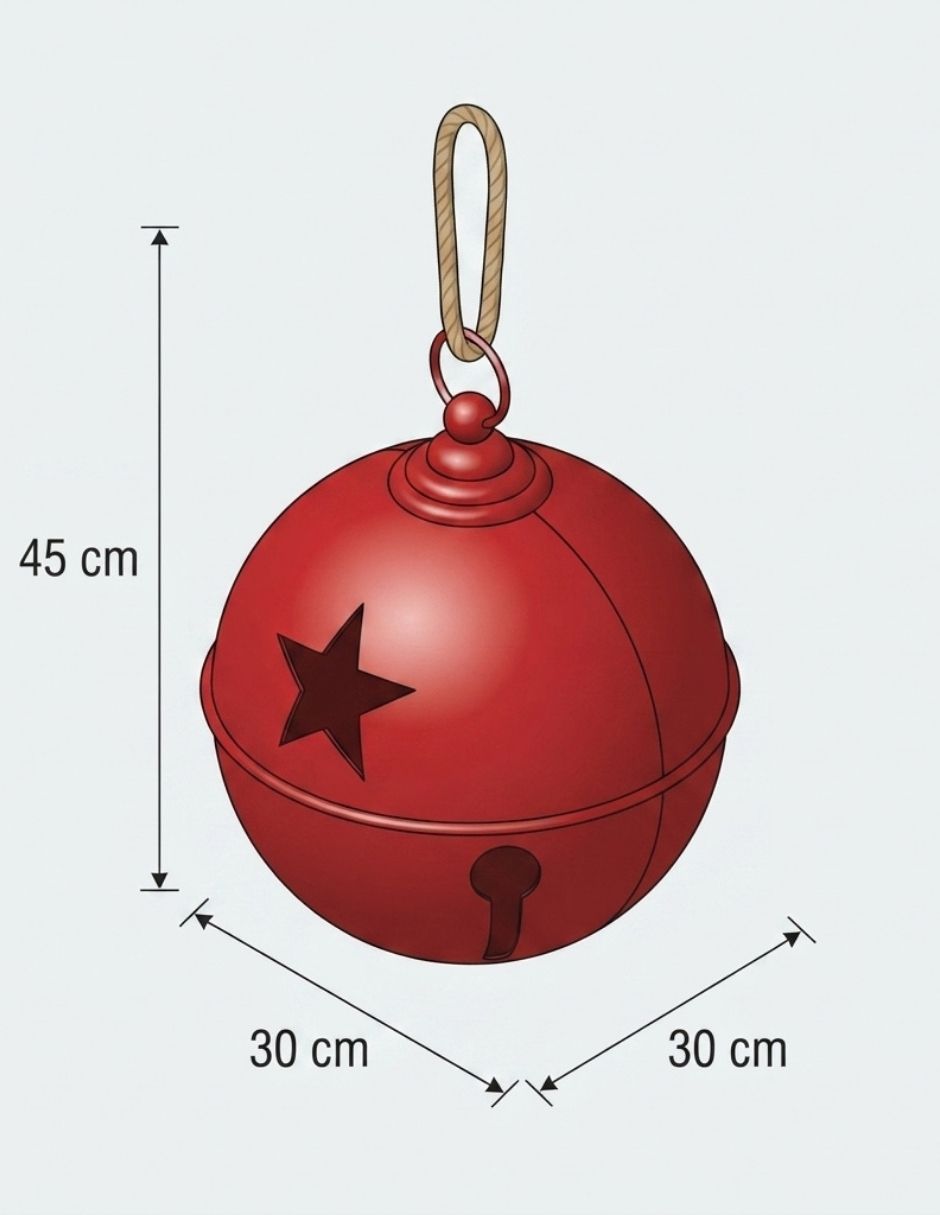 Ornamento de cascabel rojo