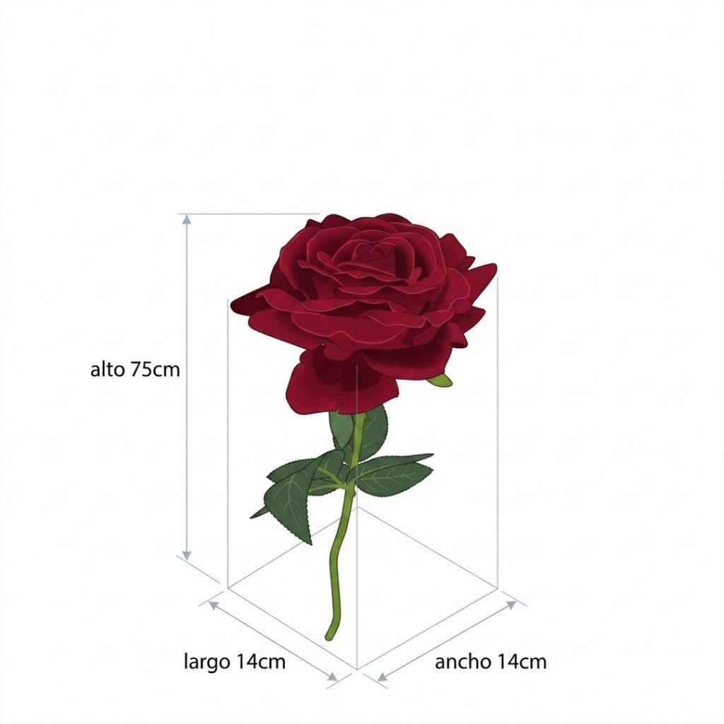 Set de 6 rosas rojas artificial