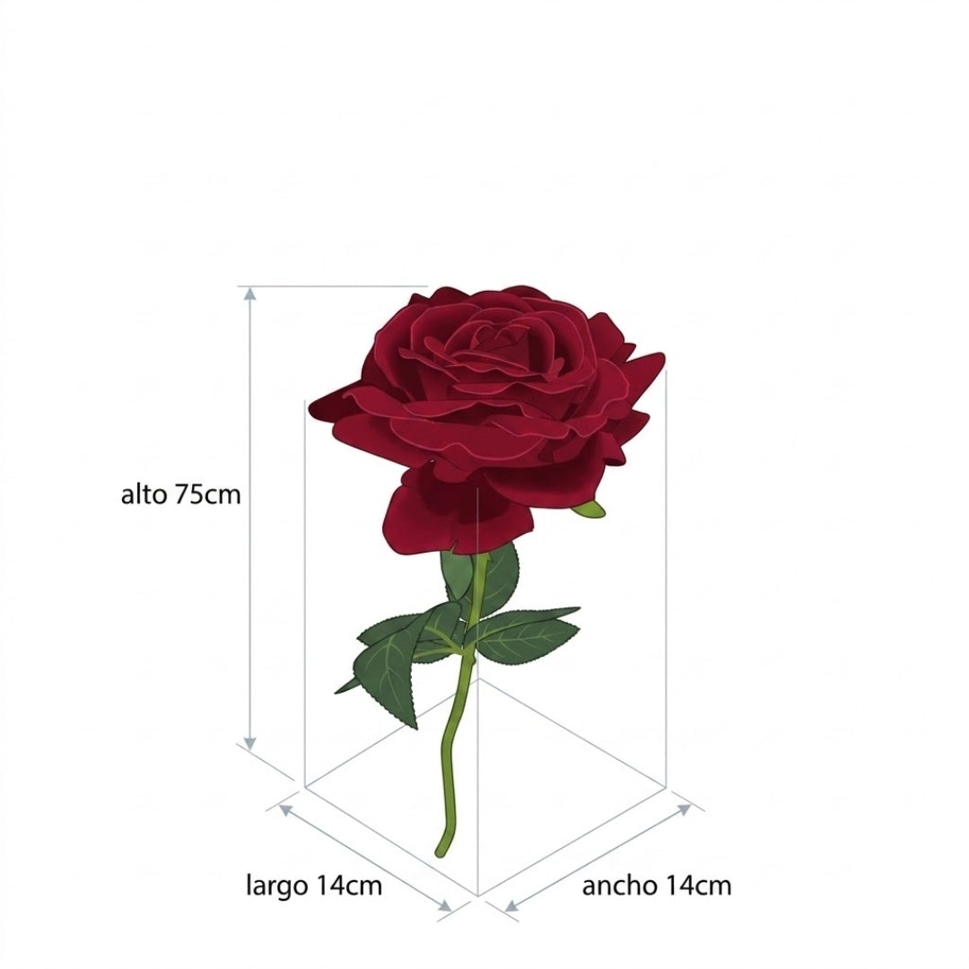 Set de 6 rosas rojas artificial