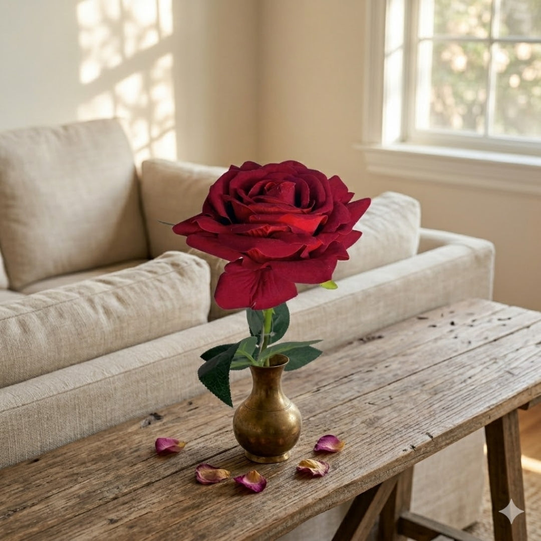 Set de 6 rosas rojas artificial