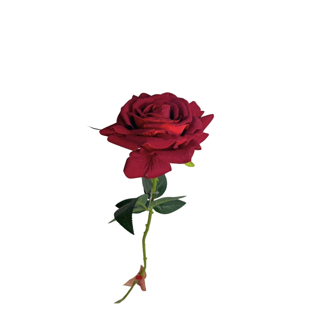 Set de 6 rosas rojo oscuro artificial