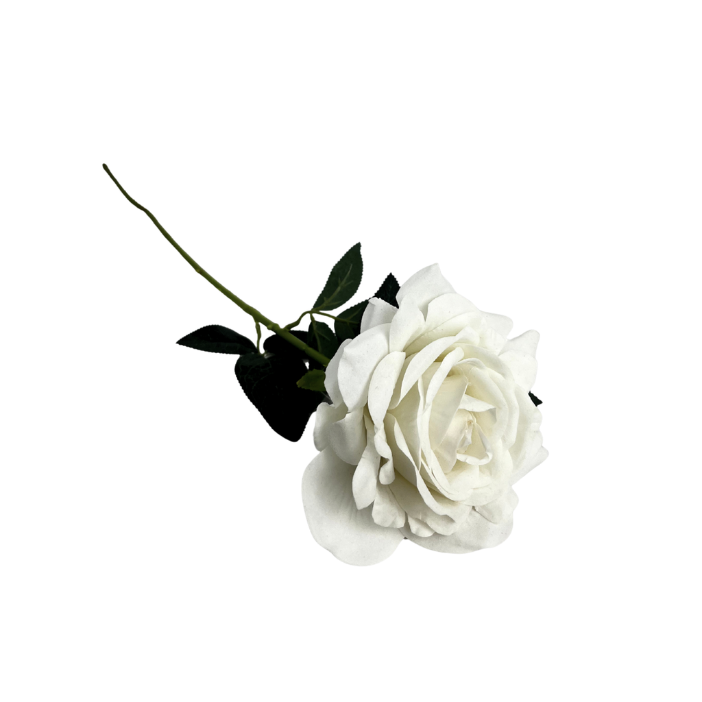 Set de 6 rosa artificial blanca