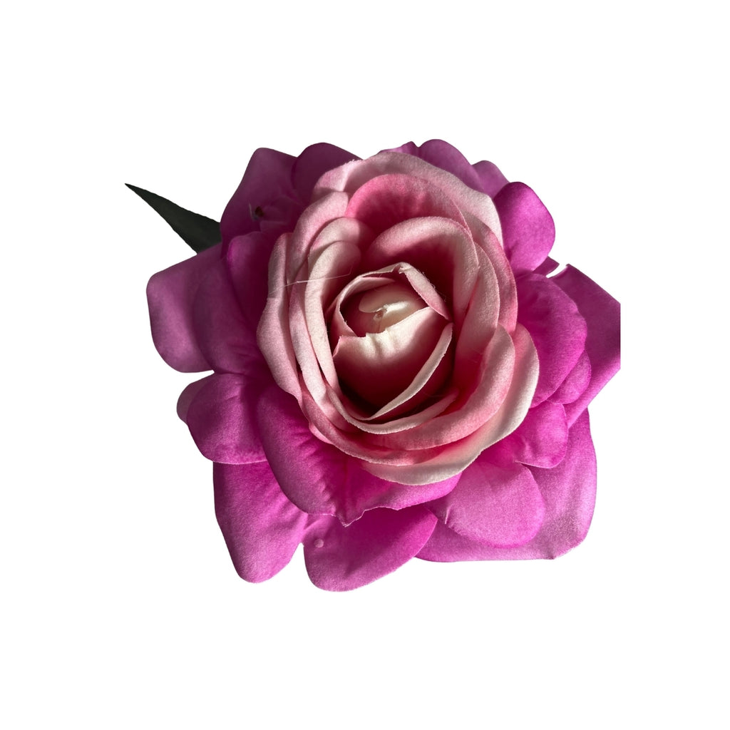 Set de 6 rosas fucsia difuminada artificial