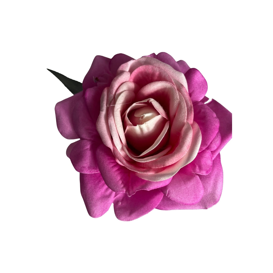 Set de 6 rosas fucsia difuminada artificial