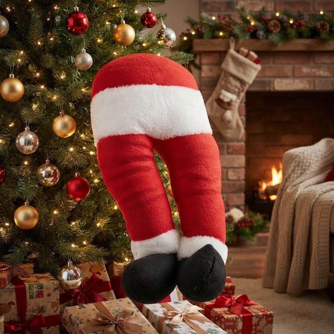 Piernas de peluche de Santa Claus