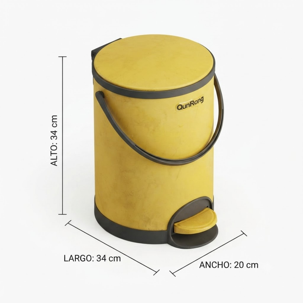Bote de basura de plástico amarillo