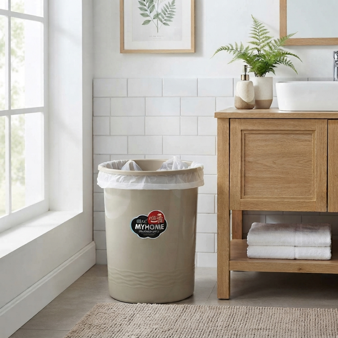 Bote de basura beige