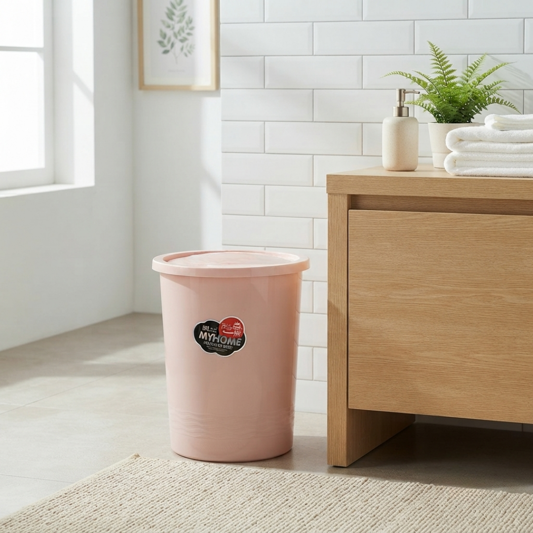 Bote de basura rosa