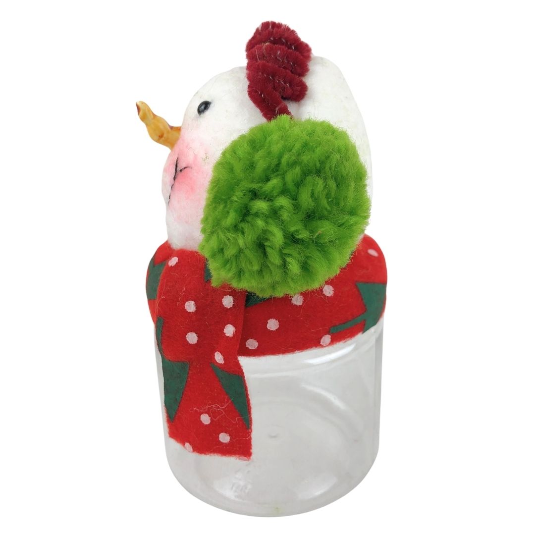 Tarro de dulces de plástico muñeco de nieve