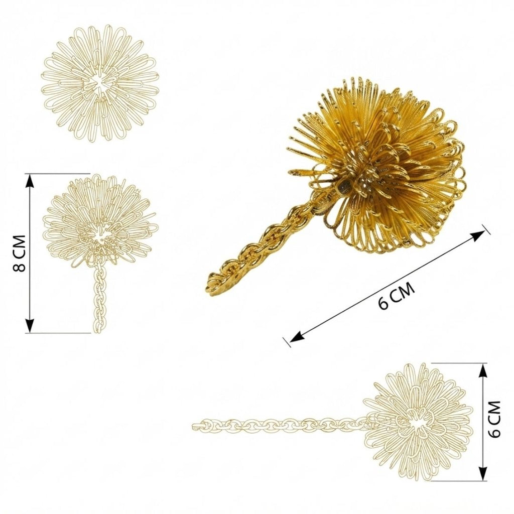 Juego de anillos de flor dorada