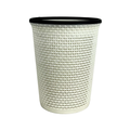 Bote de basura mimbre blanco