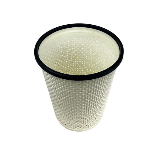 Bote de basura mimbre blanco