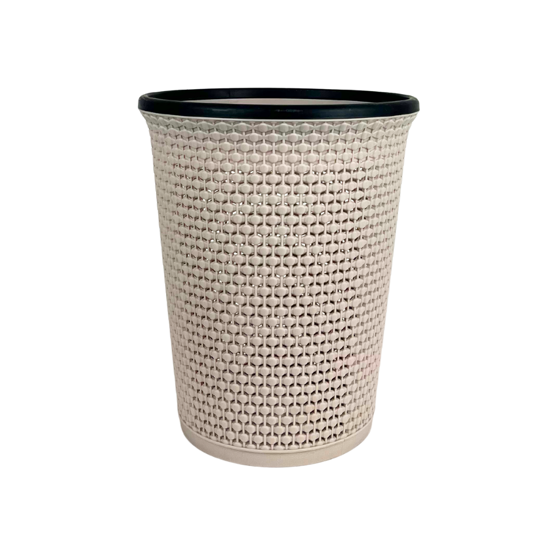 Bote de basura mimbre cafe
