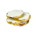 Set de porta vasos con borde dorado