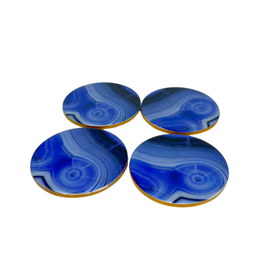 Set de 4 portavaso azul