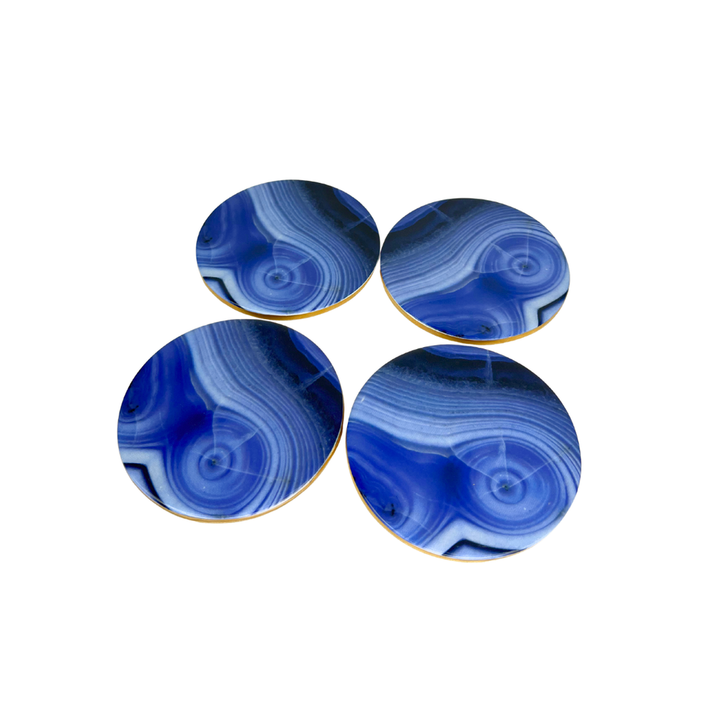 Set de 4 portavaso azul