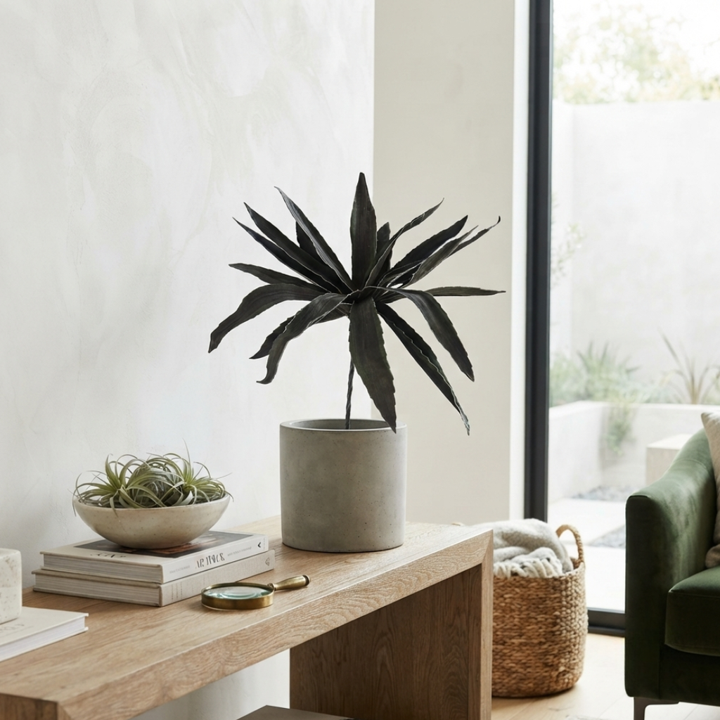 Set de 6 agave verde oscuro artificial
