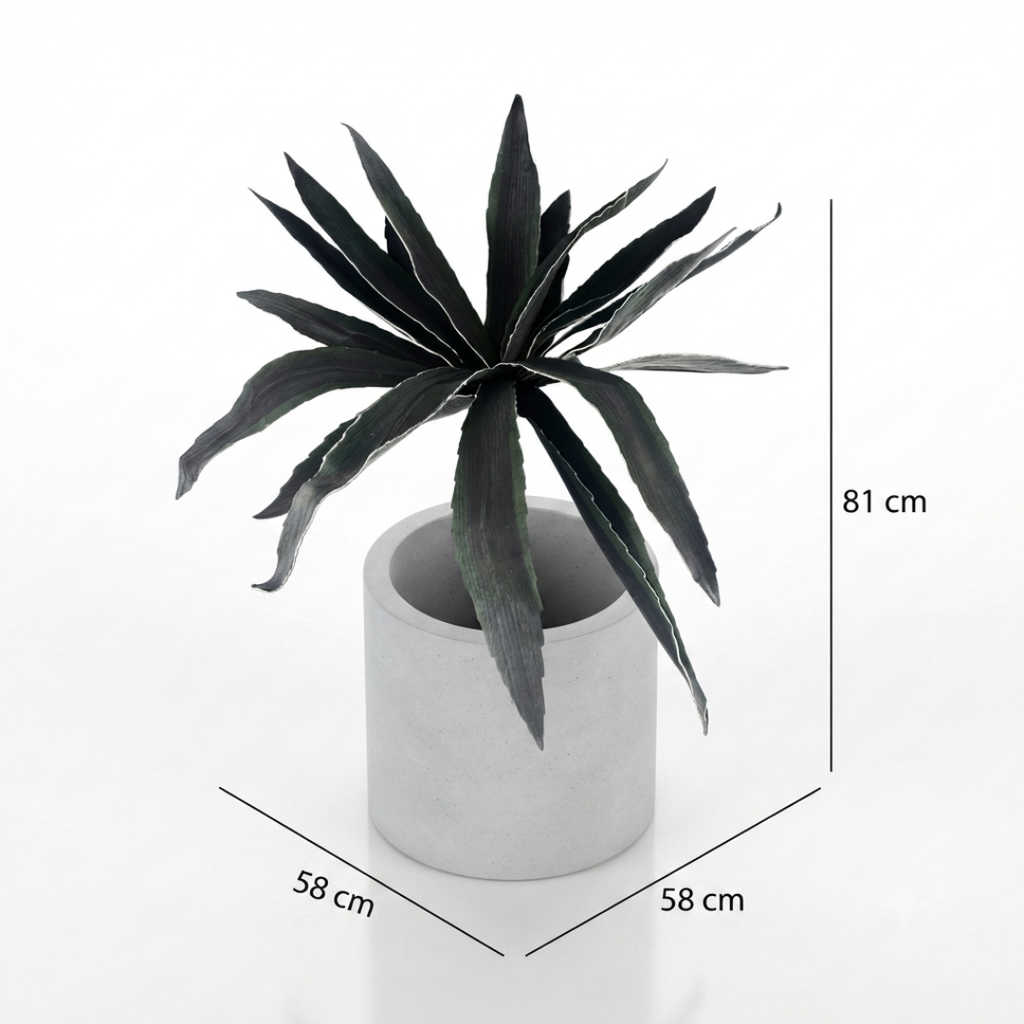 Set de 6 agave verde oscuro artificial