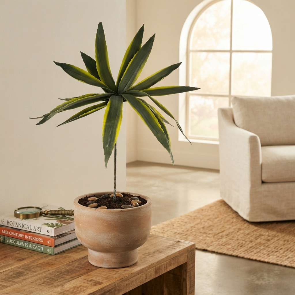 Set de 6 agave verde artificial