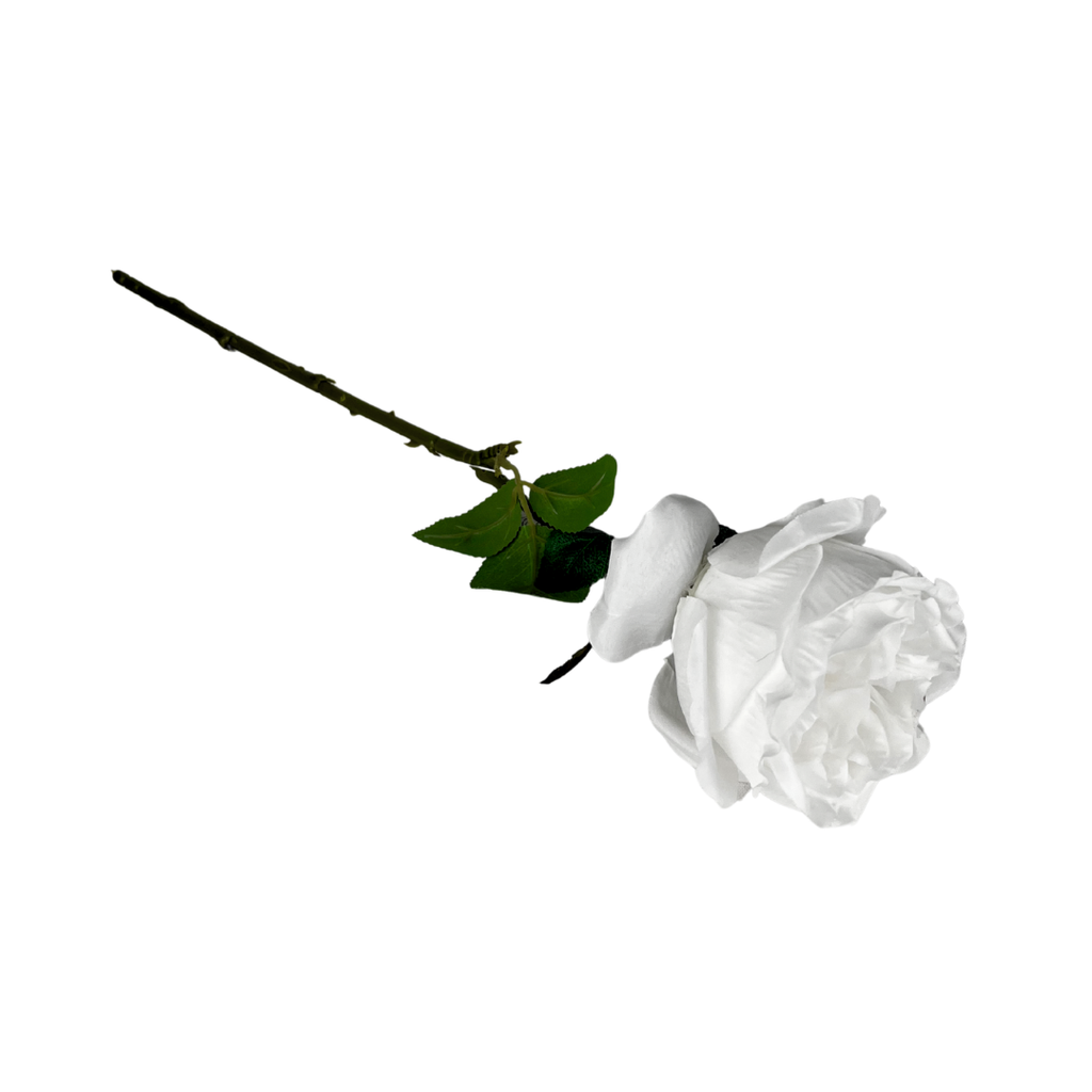 Set de 6 rosas artificiales blancas
