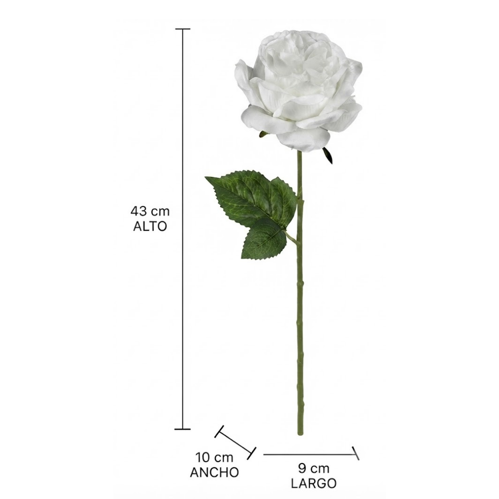 Set de 6 rosas artificiales blancas