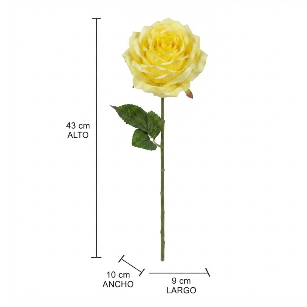 Set de 6 rosas artificiales crema
