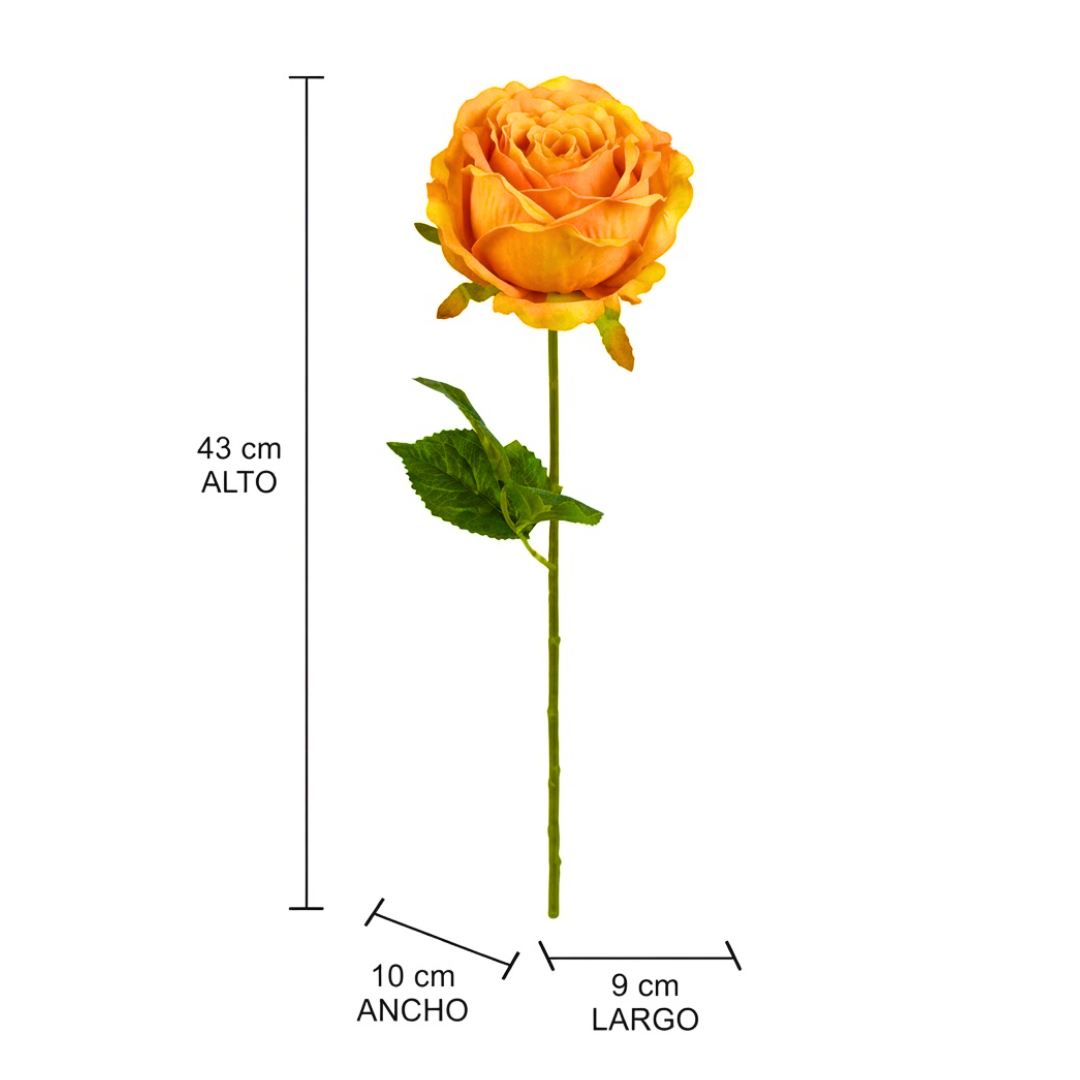 Set de 6 rosas artificiales amarillas