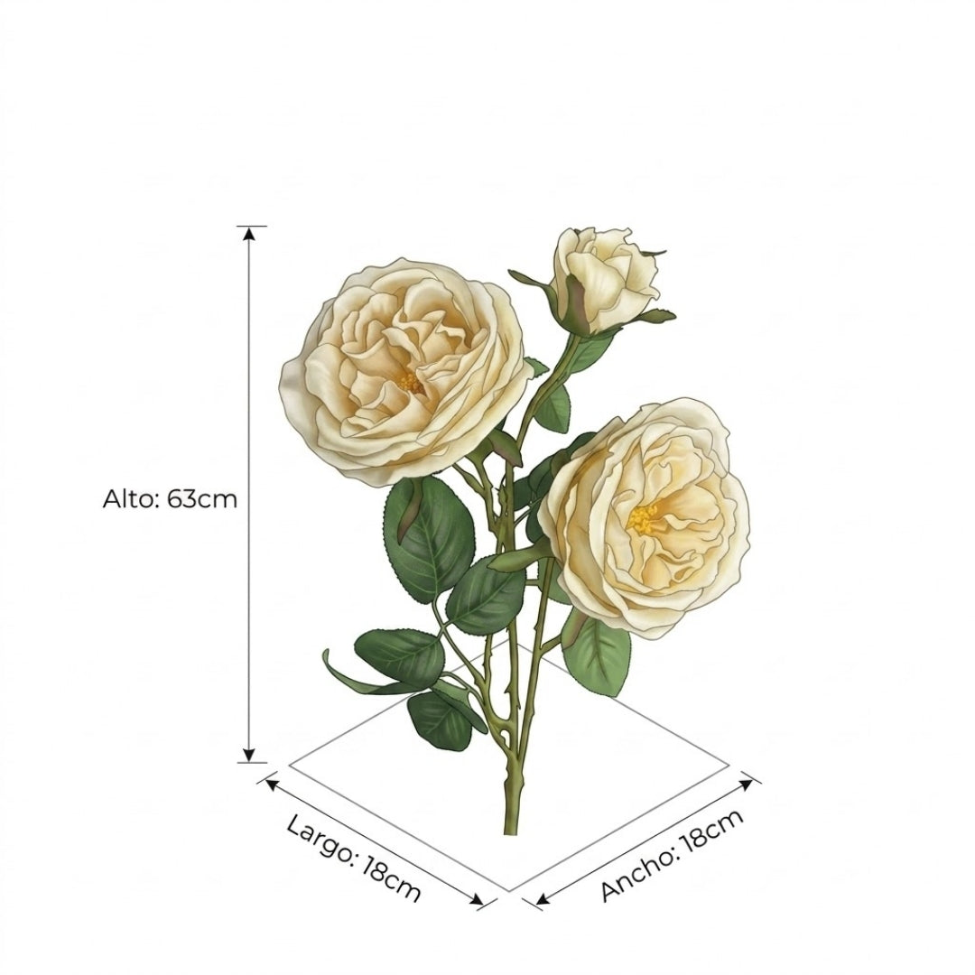 Set de 6 Rosas amarilla artificial