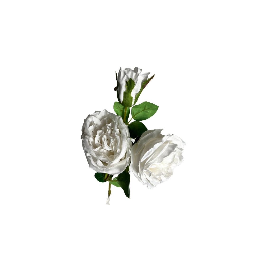 Set de 6 rosas blanca artificial