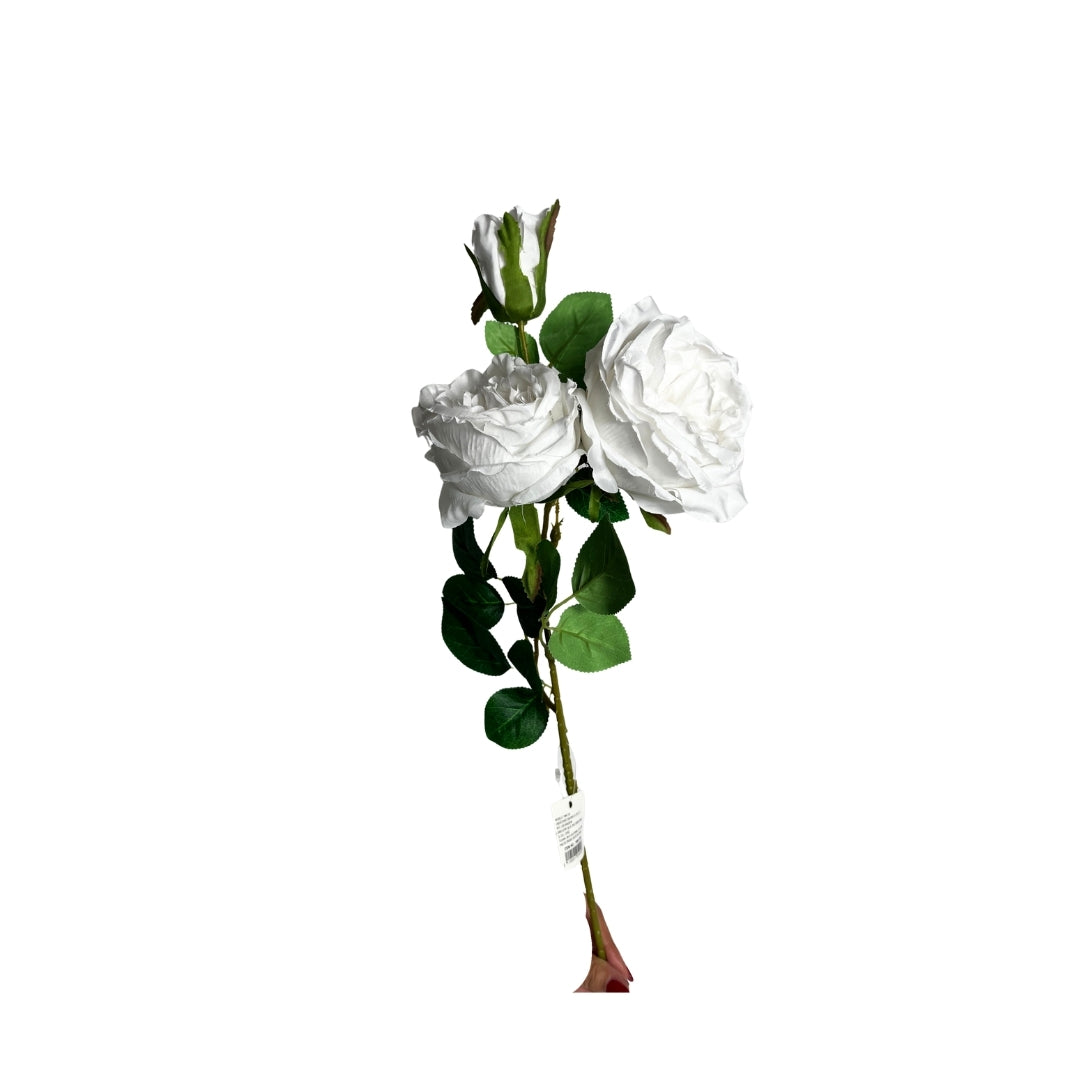Set de 6 rosas blanca artificial