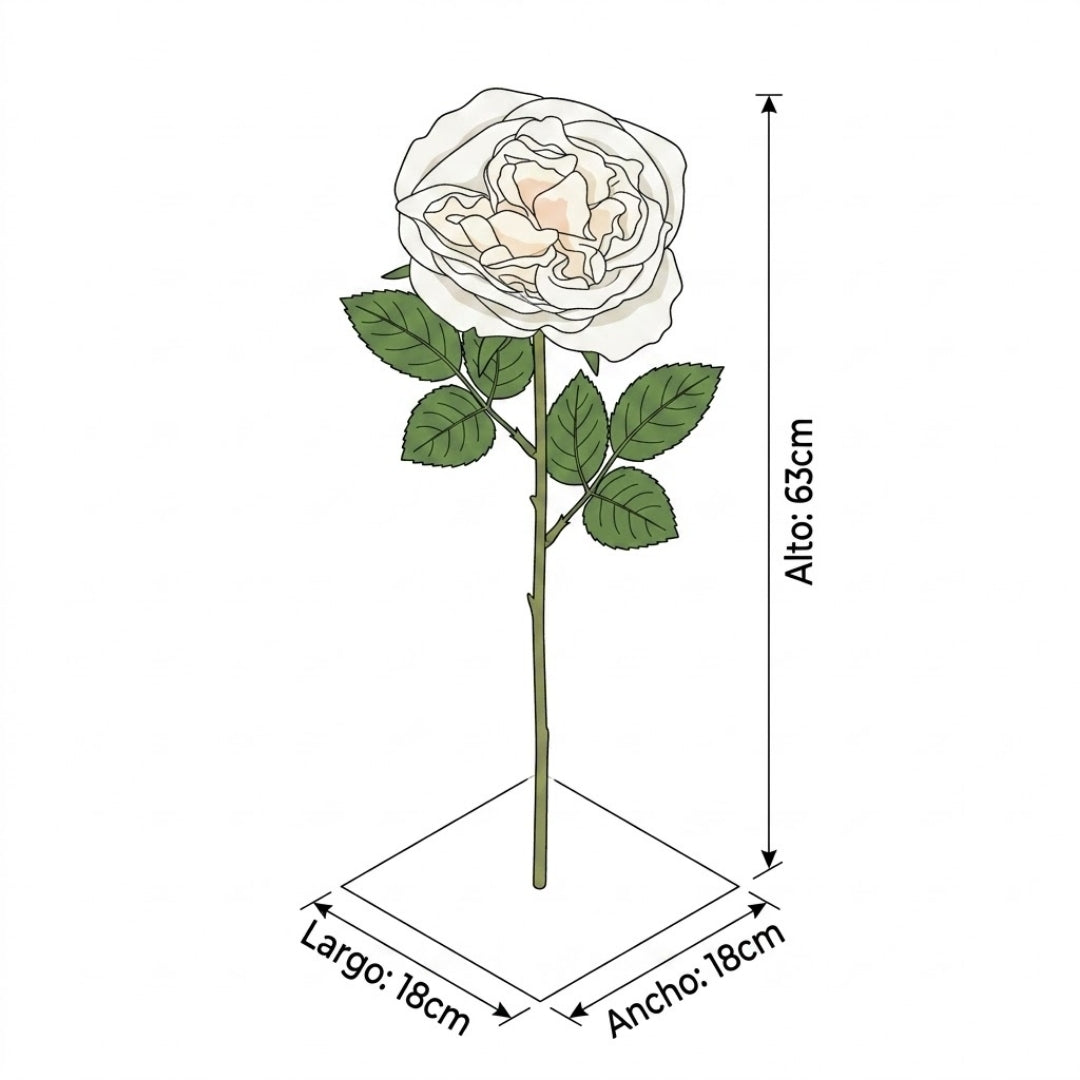 Set de 6 rosas blanca artificial