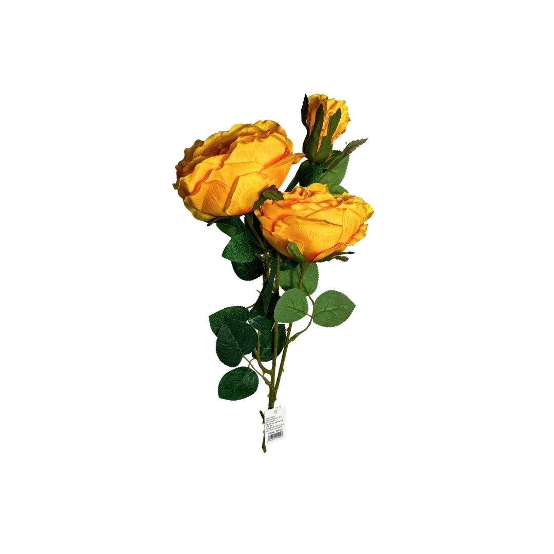 Set de 6 rosas naranja artificial