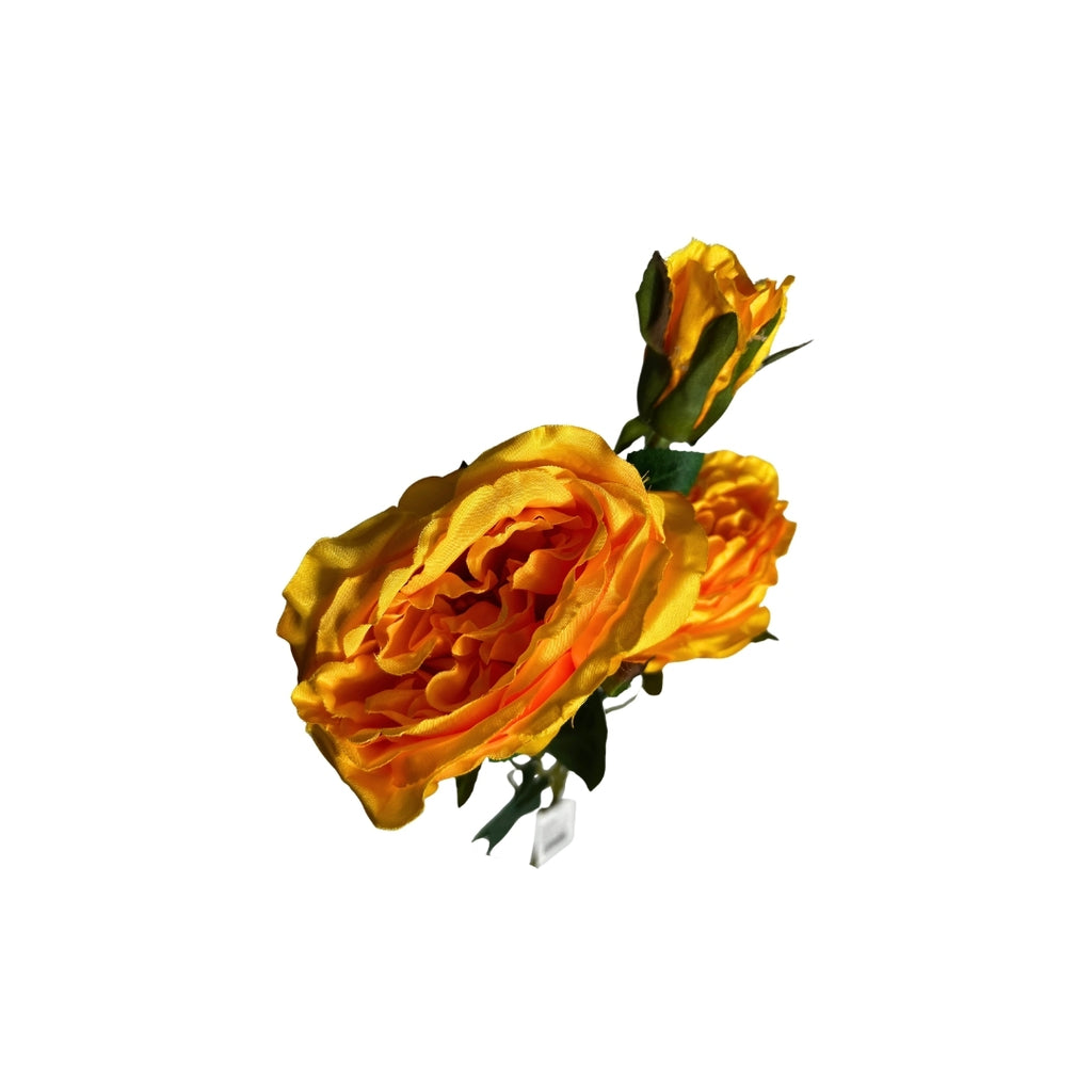 Set de 6 rosas naranja artificial