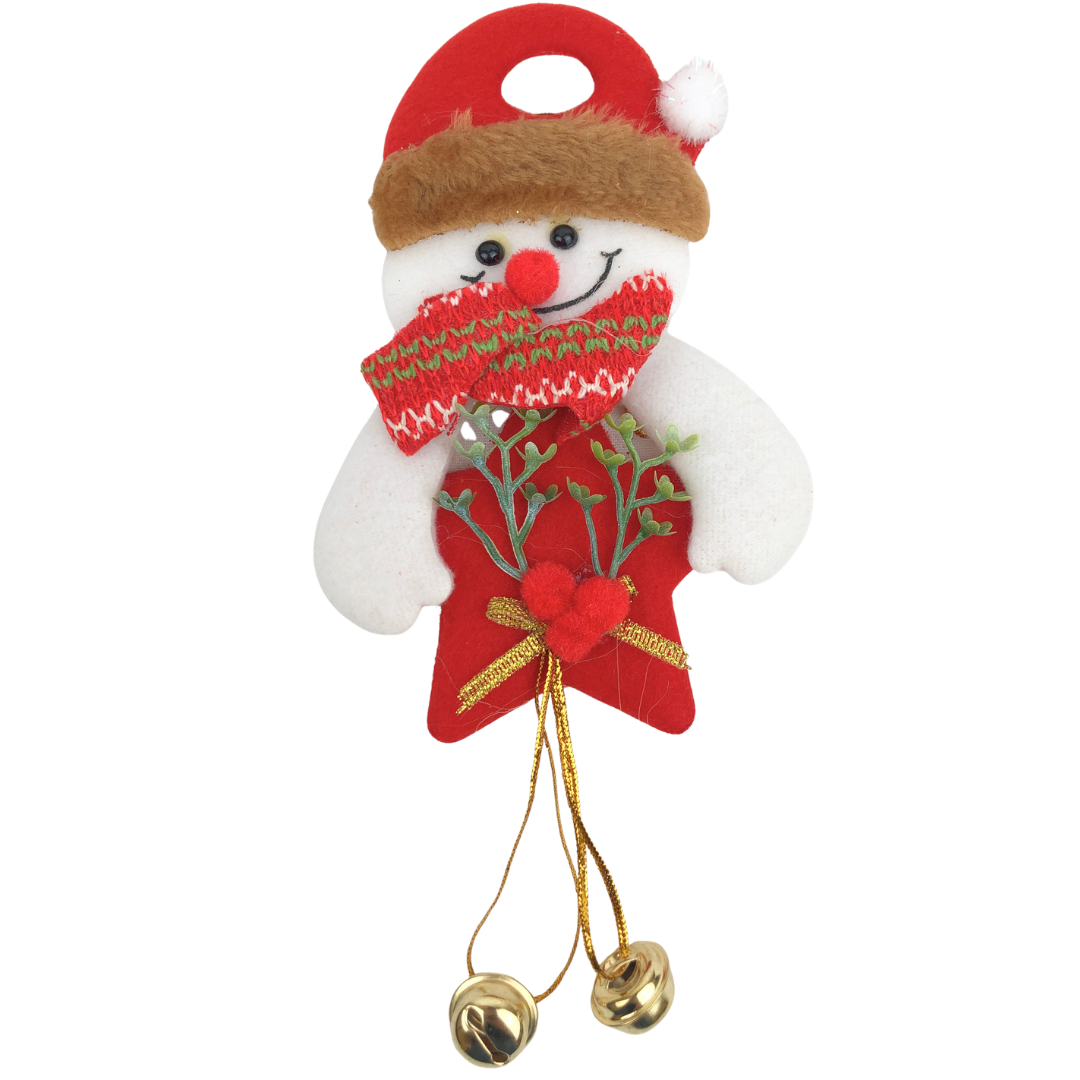 Ornamento muñeco de nieve cascabel