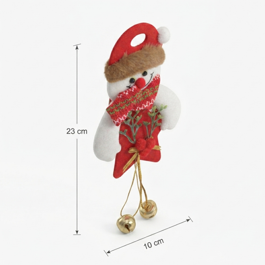 Ornamento muñeco de nieve cascabel