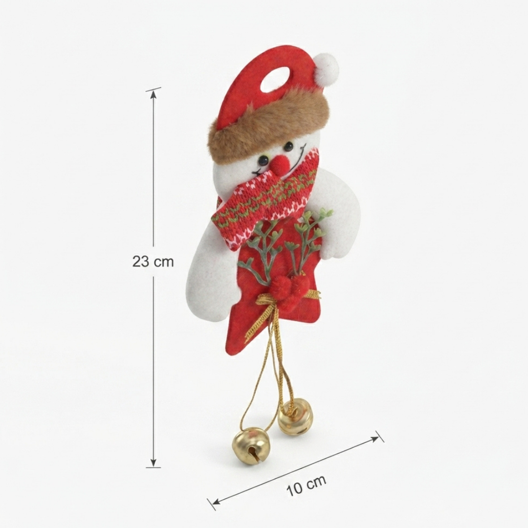 Ornamento muñeco de nieve cascabel