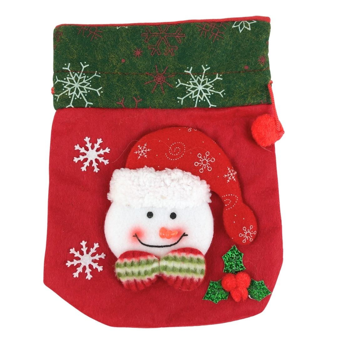 Bolsas con cordón de muñeco de nieve