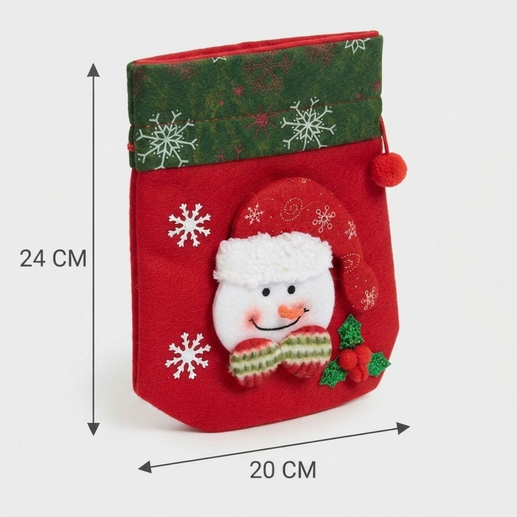 Bolsas con cordón de muñeco de nieve