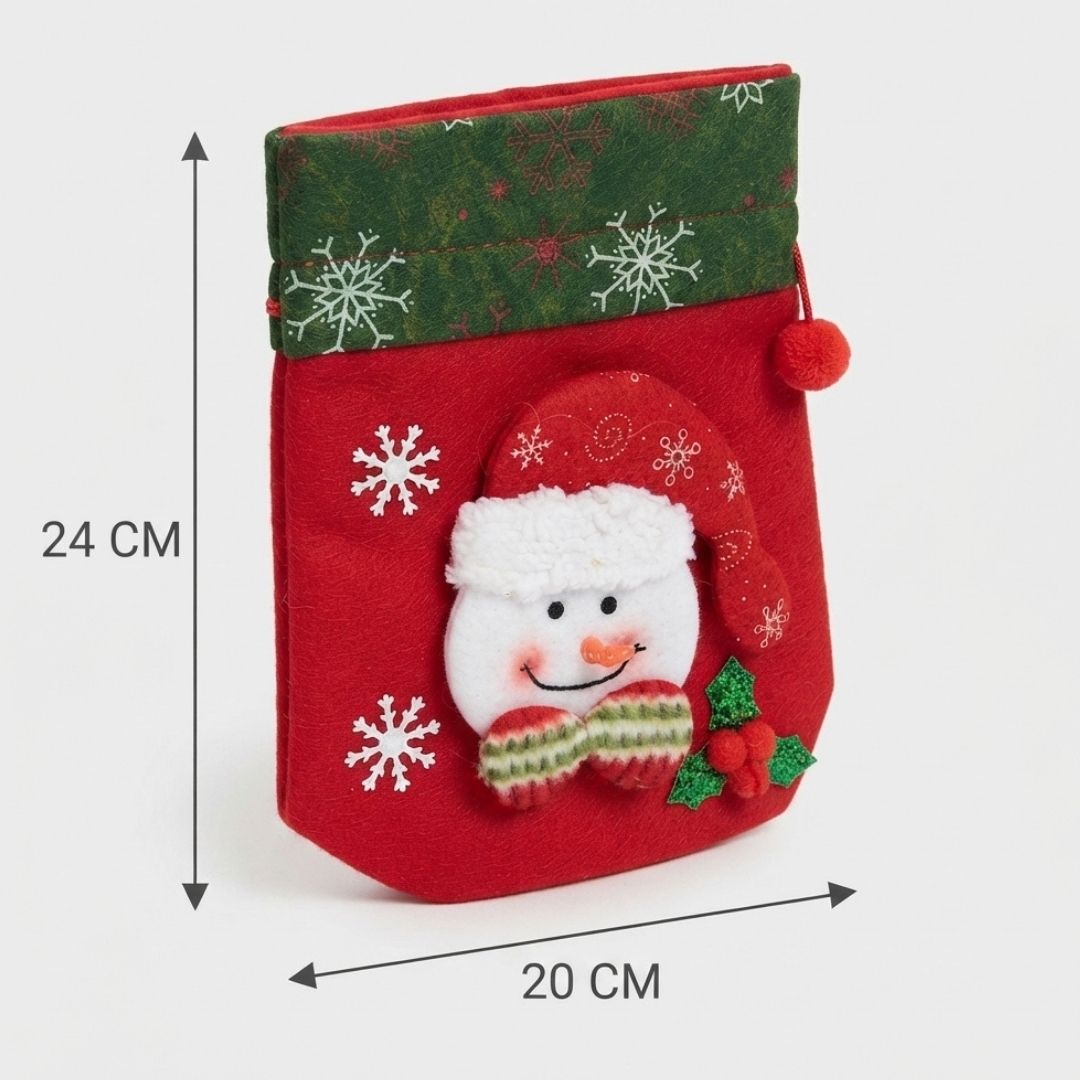 Bolsas con cordón de muñeco de nieve