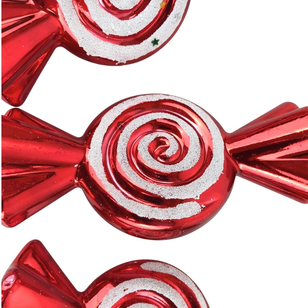 Set de 3 ornamento de caramelo