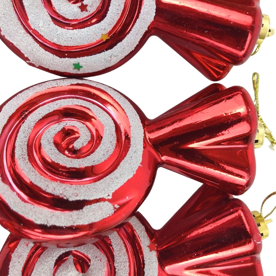 Set de 3 ornamento de caramelo
