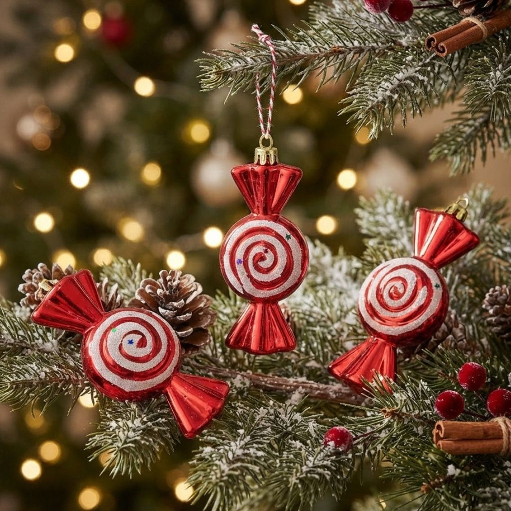 Set de 3 ornamento de caramelo