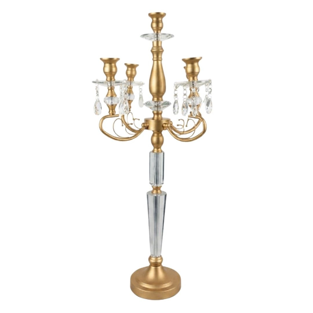 Candelabro gemas dorado