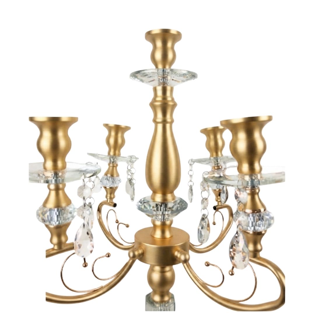 Candelabro gemas dorado