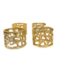 Juego de anillos coral dorado